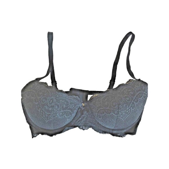 Gilligan & O'Malley Black Push-up Bra 34D Underwire Lace Padded - Picture 2 of 12